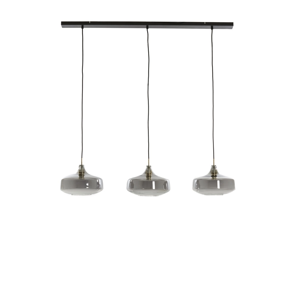 Eettafel hanglamp Solna 3 glazen kappen