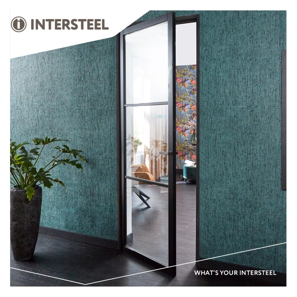 Deurklink Amsterdam klein rozet antraciet Intersteel 8714186548271