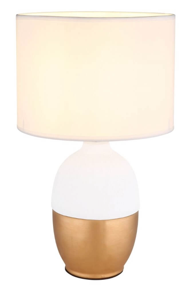 Gouden tafellamp Valentino met wit