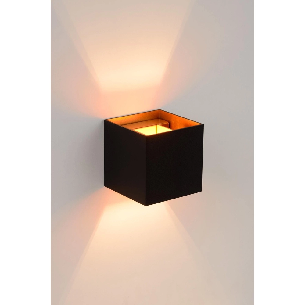 Vierkante wandspot Xio 2700K zwart Lucide 5411212091994