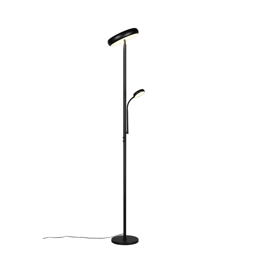 Vloerlamp Palermo zwart met leeslamp Trio 4017807641363