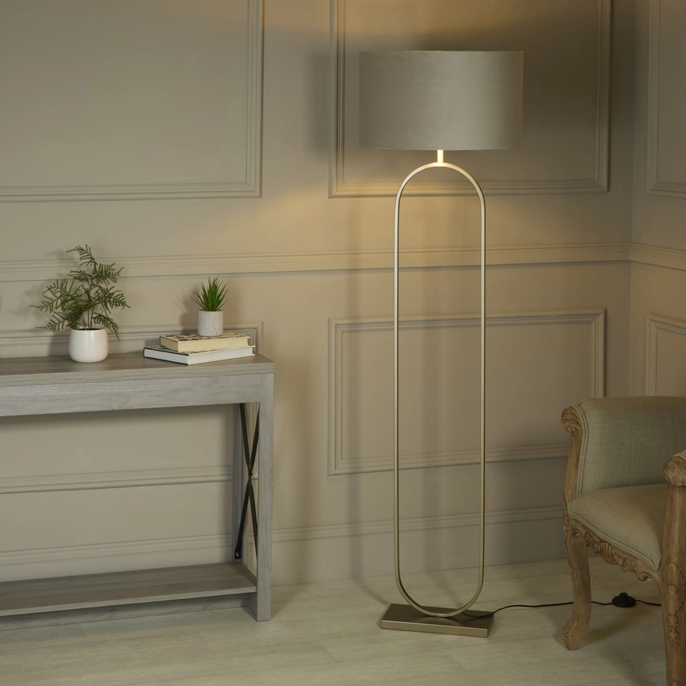 Vloerlamp Modish brons met taupe kap Searchlight 5053423307664