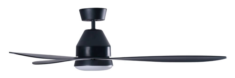 Plafondventilator zwart met lamp Whitehaven Ø 143cm IP55 Beacon 9333509136477