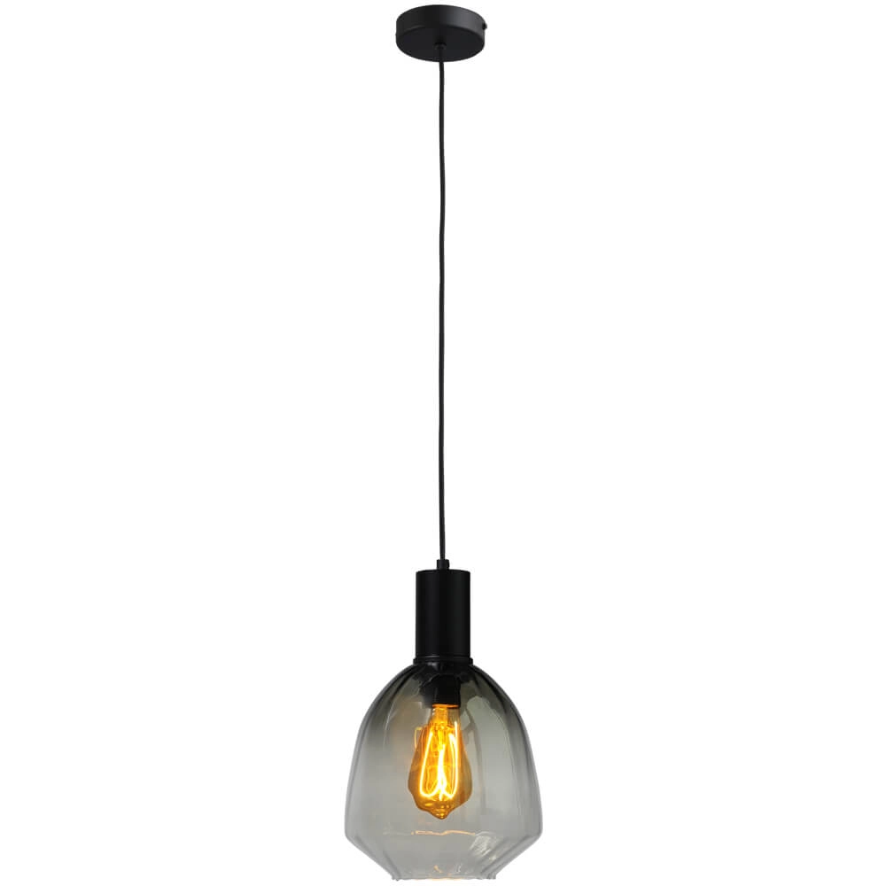 Hanglamp zwart Porto met Nicolette green glas - Ø 20cm Masterlight 8718121269382