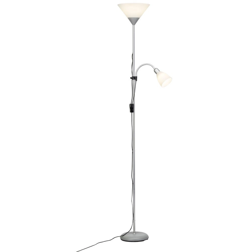 Vloerlamp Spari Led 2-lichts 180cm metaalgrijs met wit Brilliant 4004353254666