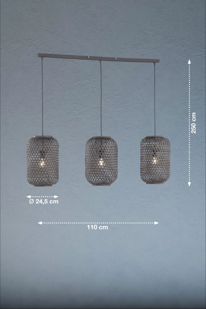 Rotan hanglamp Calla zwart Fischer & Honsel 4052231600081