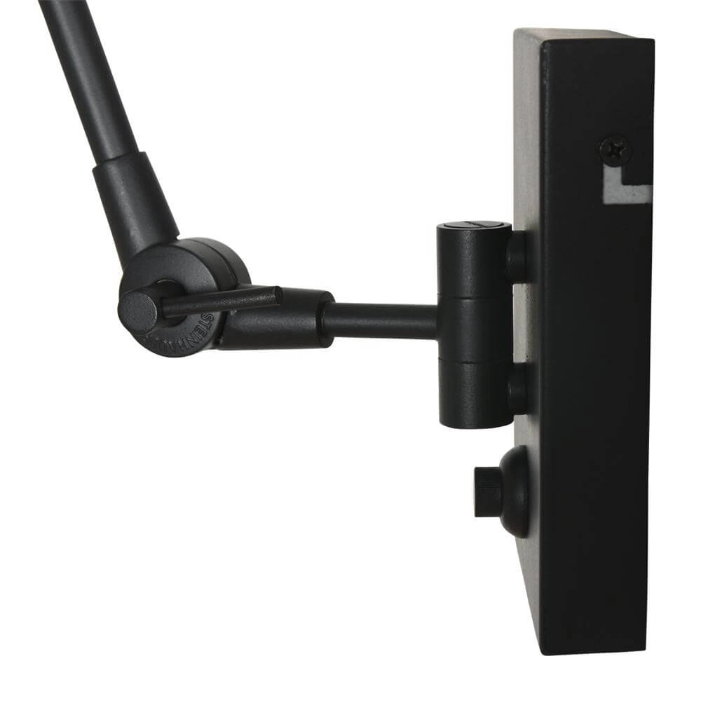Wandlamp Prestige Chic zwart met bamboe kap Steinhauer 8712746172935
