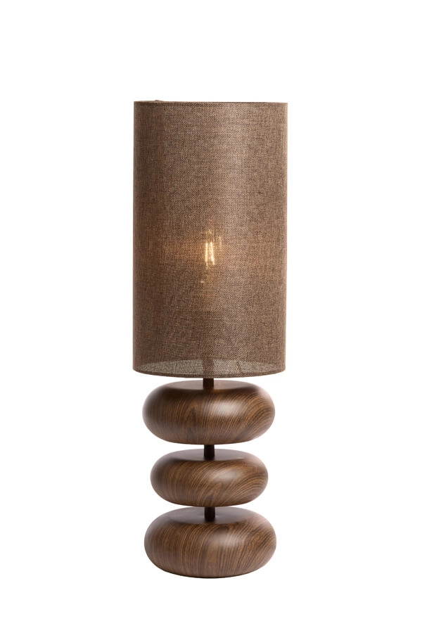 Tafellamp Danialo hout met bruin 60cm Light & Living 8717807759605