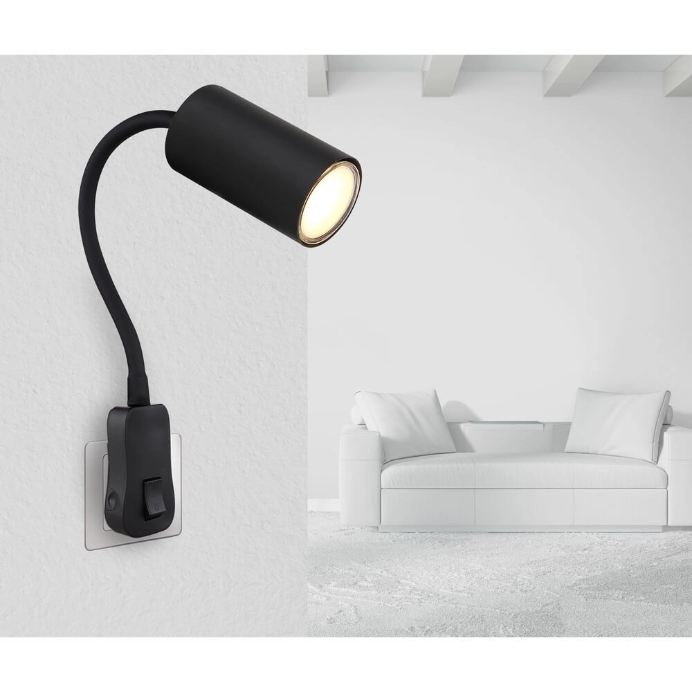 Zwarte lamp Robby stopcontact Globo 9007371442928