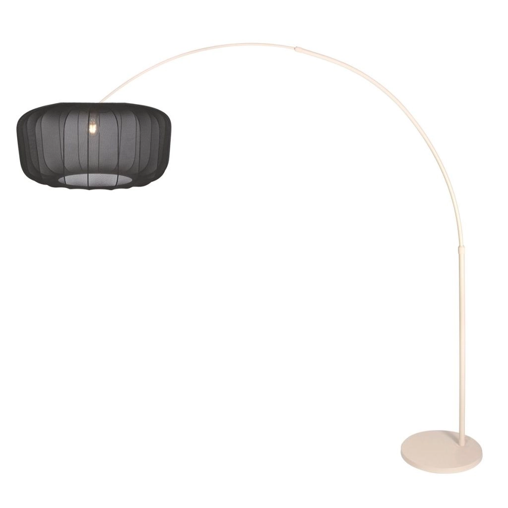 Booglamp zandbruin Vela Lino met zwarte kap Ø60cm Steinhauer 8712746185744