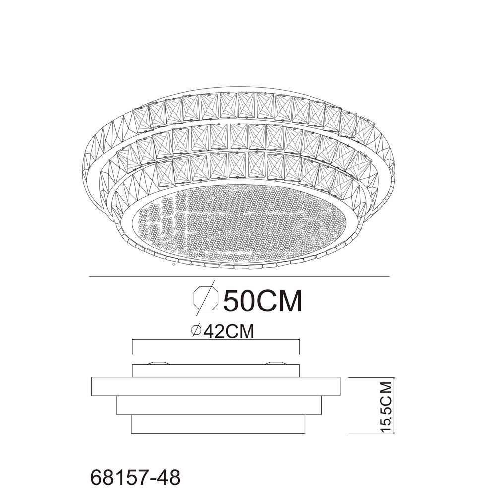 Plafondlamp Klara Ø 50cm chroom Globo 9007371459087