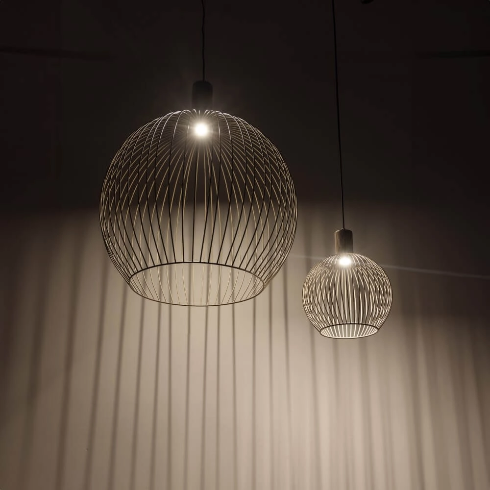 Zandkleurige hanglamp Wire Sand Ø 60cm ETH 8720195307136