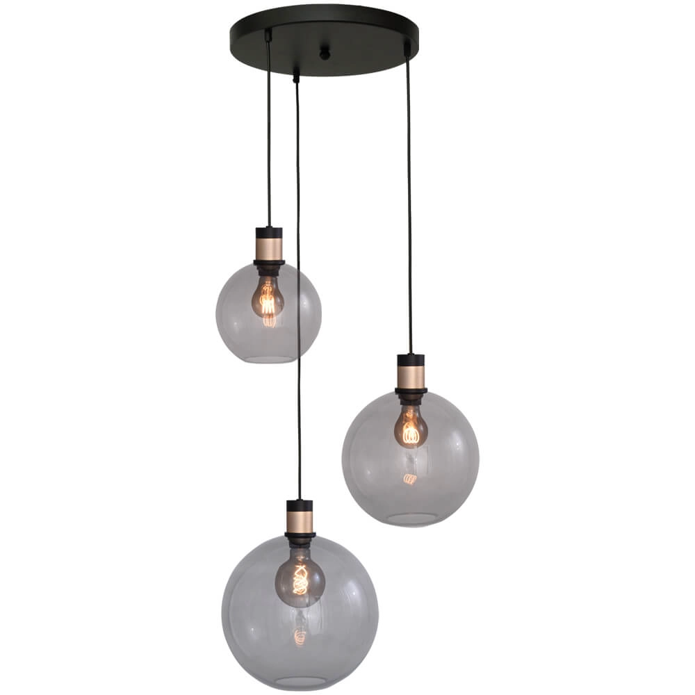 Vide hanglamp Lazise 2 3-lichts goud met zwart