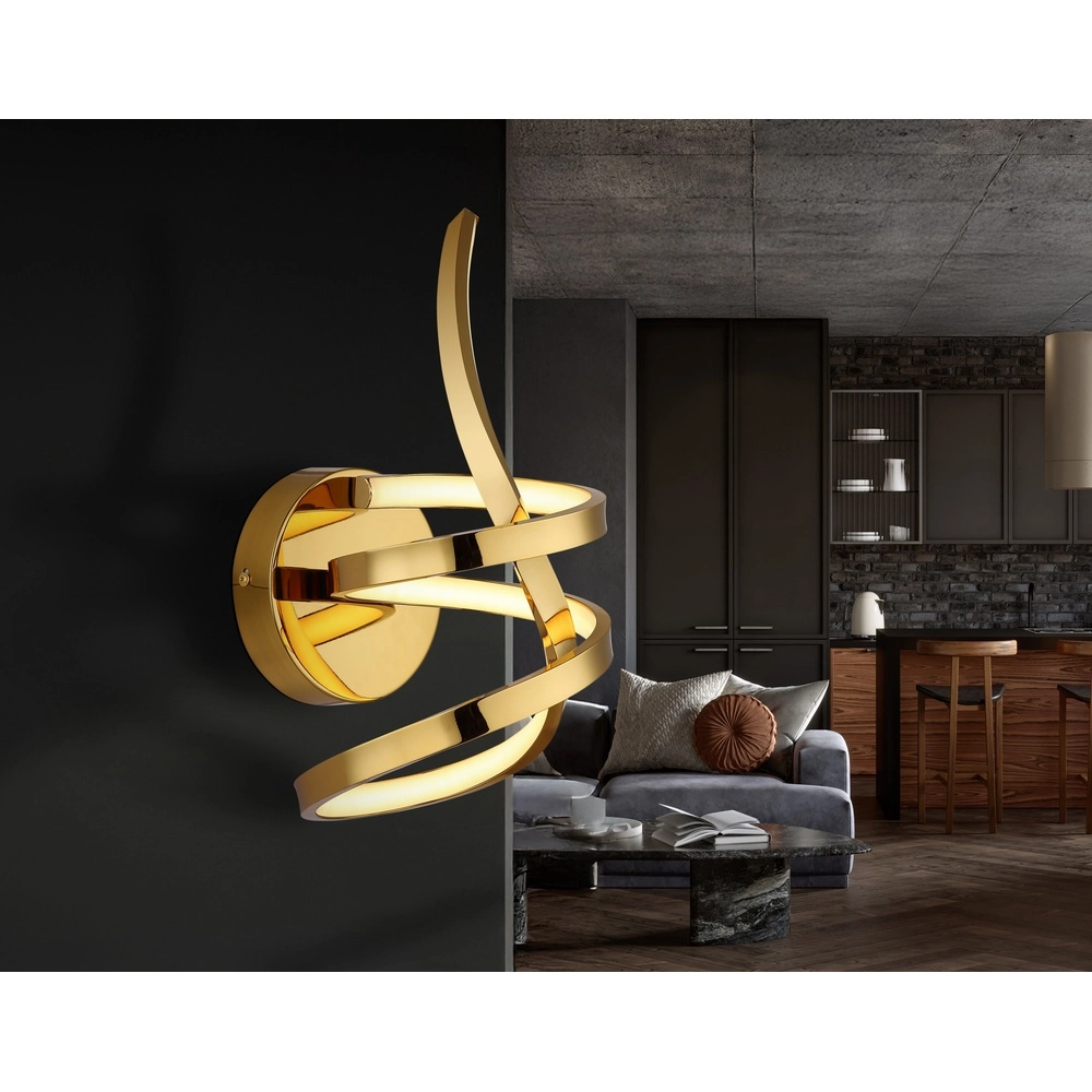 Krul wandlamp Iduna goud Globo 9007371510429