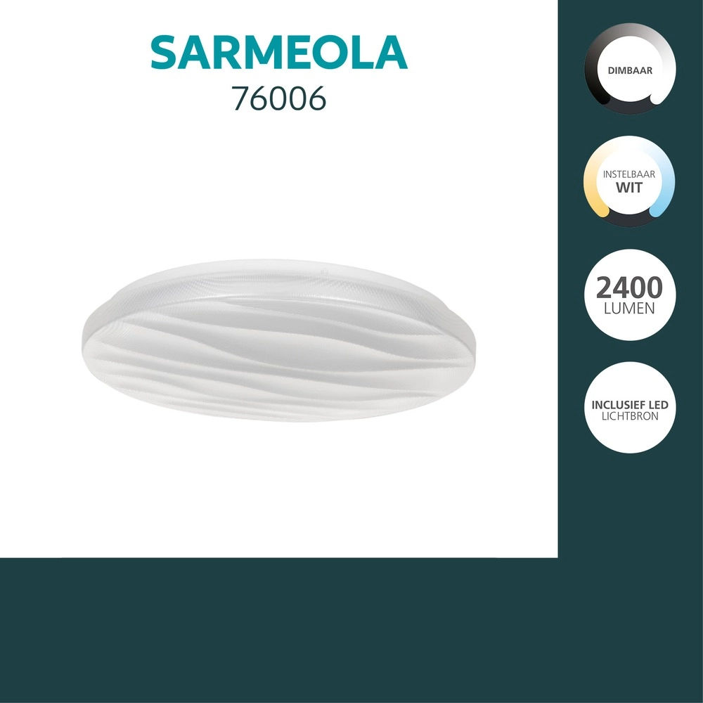 Witte plafonniere Sarmeola Ø 39cm Eglo 9008606391905