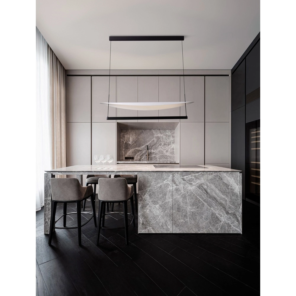 Design hanglamp Diona ovaal zwart met wit Lyora 5212017451484