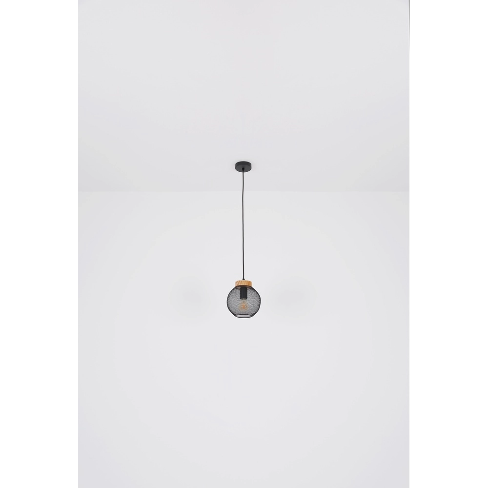 Hanglamp Pablo zwart gaas Globo 9007371423552