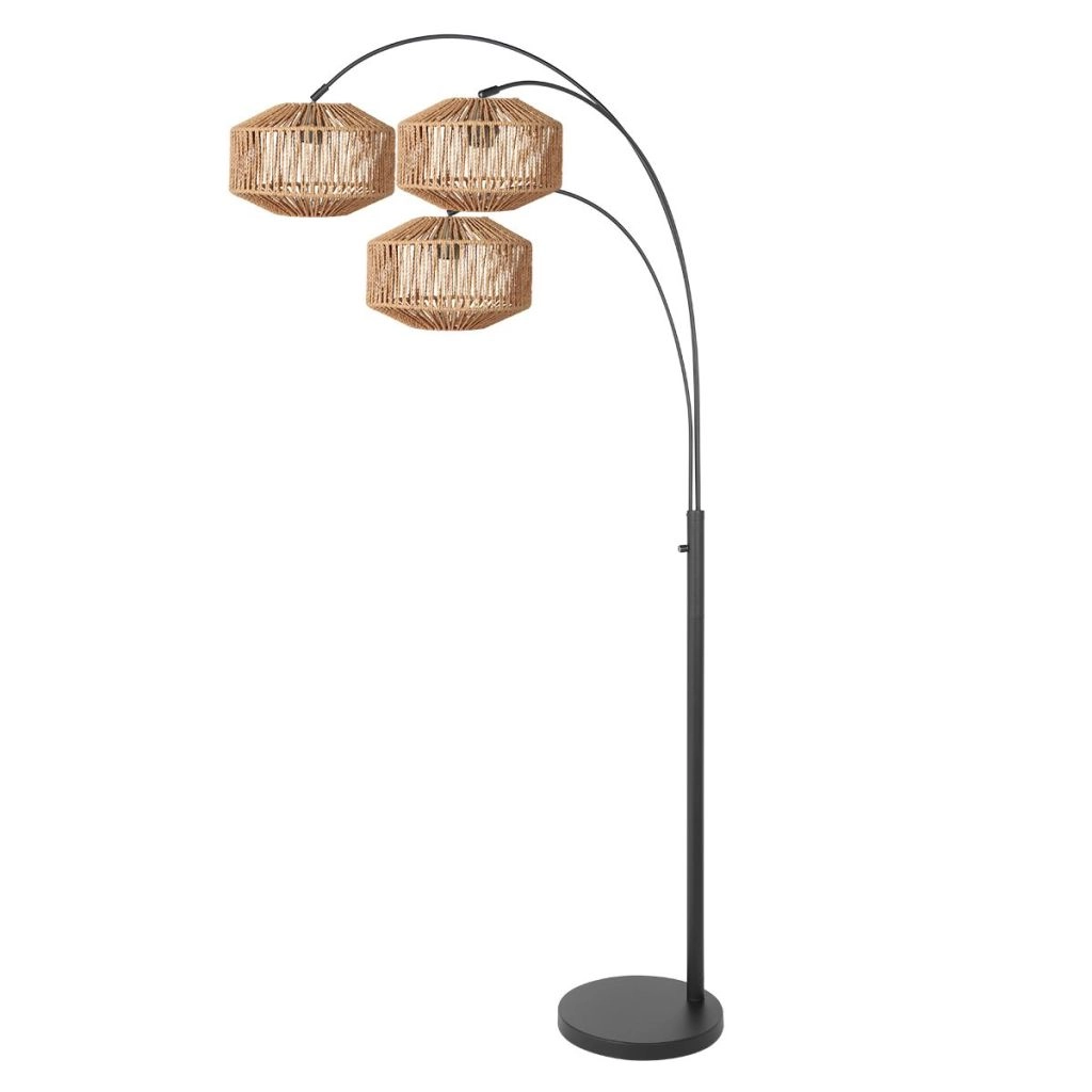 Vloerlamp Sparkled Light met rotan kappen Steinhauer 8712746182903