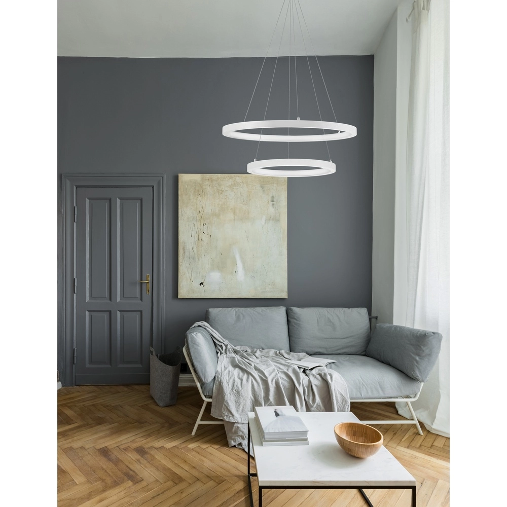 Witte hanglamp Empatia design dubbel