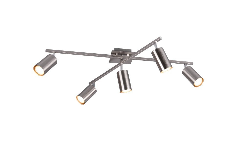 Plafondlamp Marley 5-lichts nikkel mat