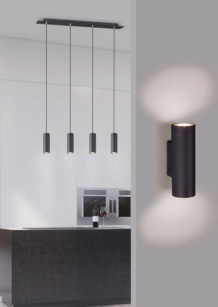muur licht Marley Up - Down 18cm mat zwart Trio 4017807408812