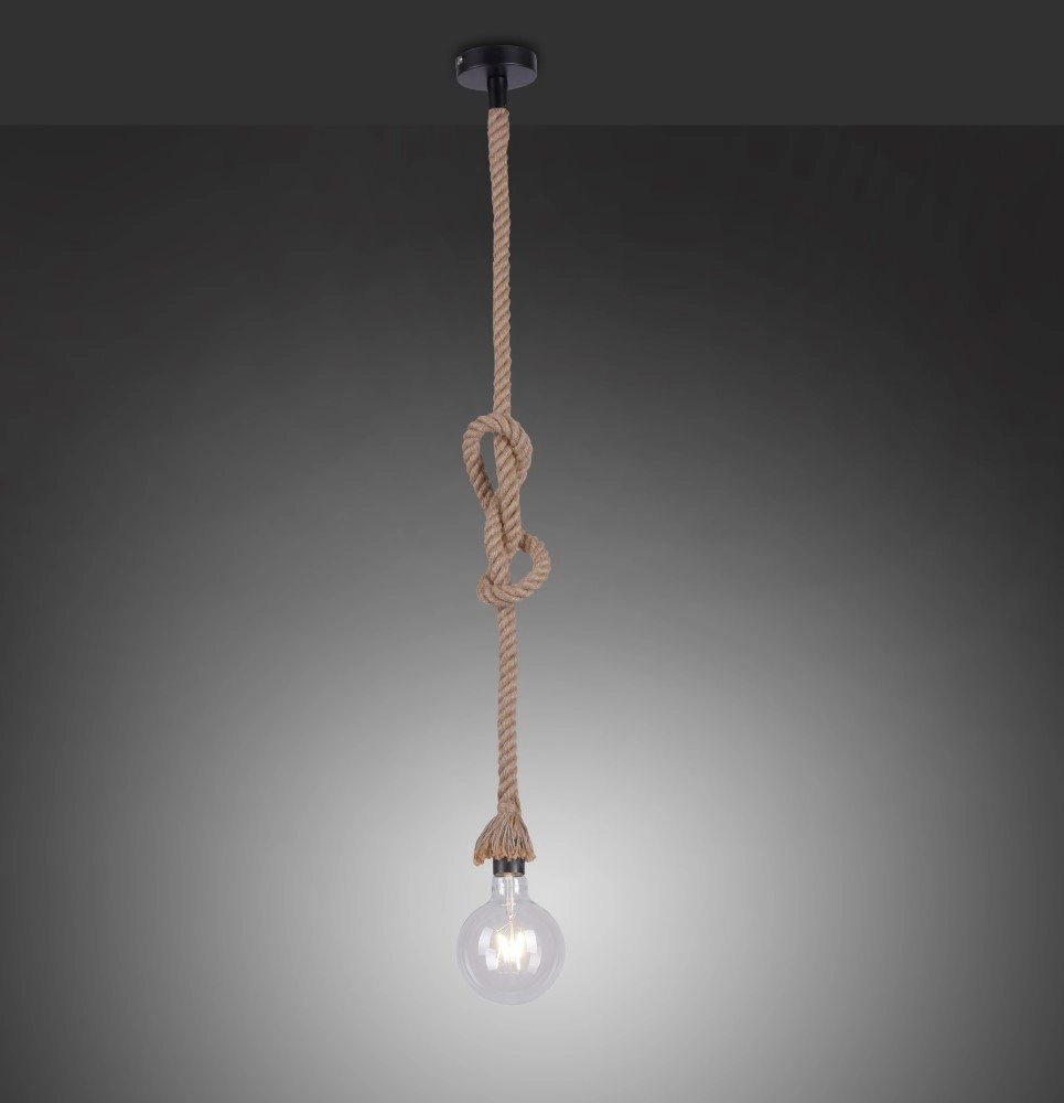 Touwlamp Rope zwart met bruin Just Light 4043689963118
