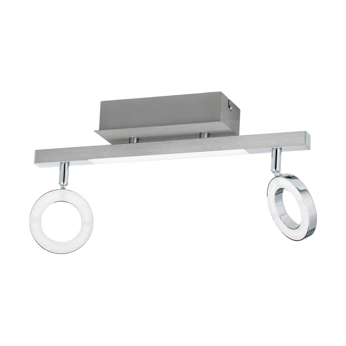 Led plafondspot Cardillio 1 2-lichts metaalgrijs
