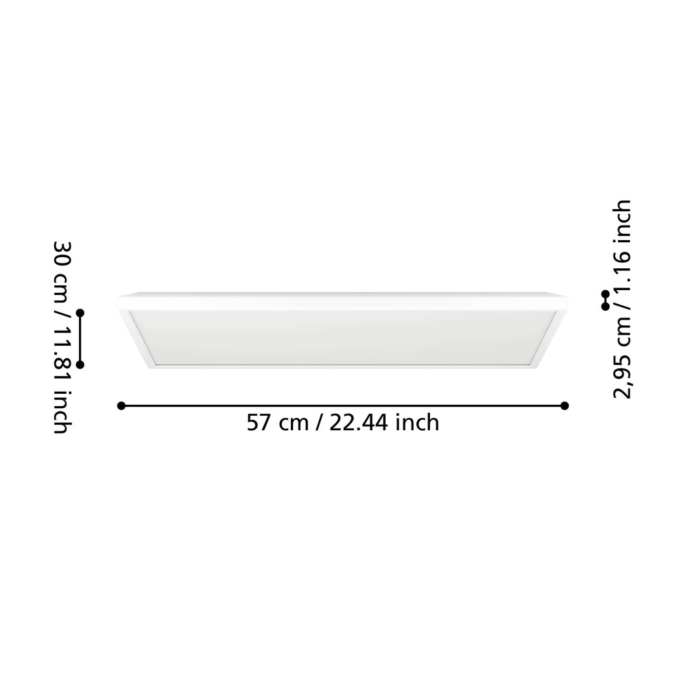 Slimme badkamer lamp Rovito-Z vierkant - wit - 57x30cm Eglo 9008606329830
