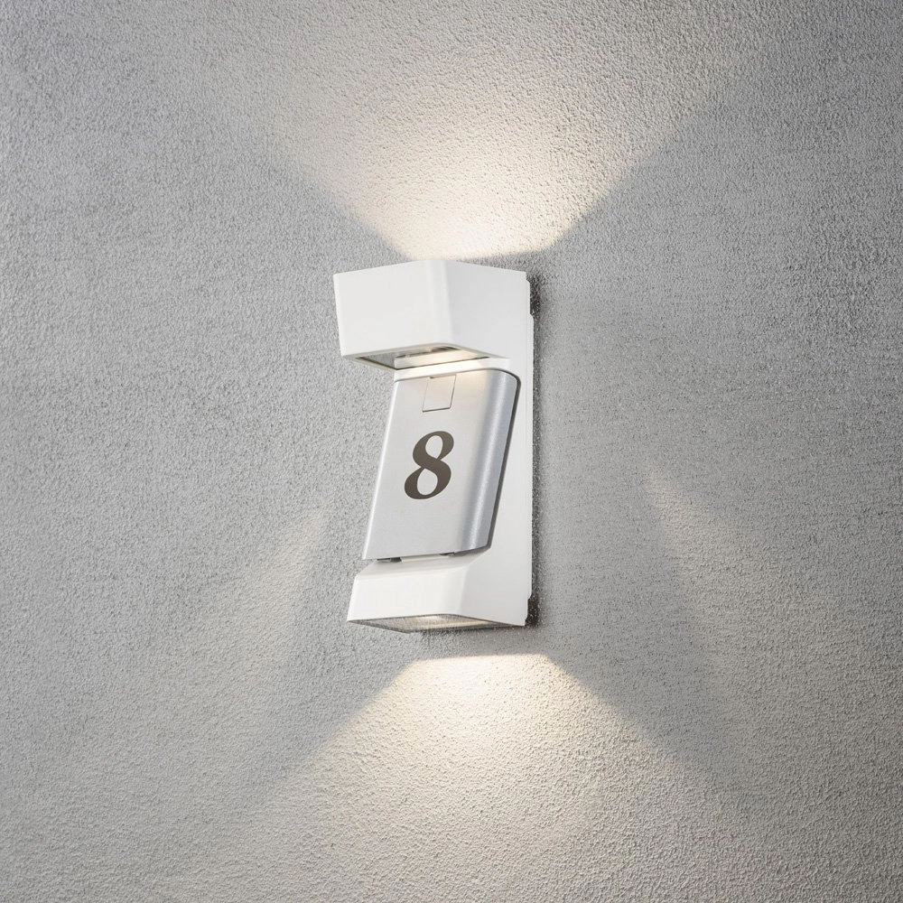 Led buitenlamp Ravenna Adress mat wit met grijs KonstSmide 7318307976250