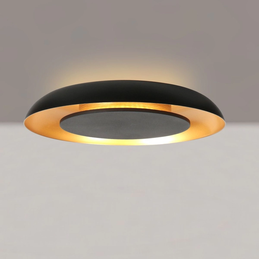 Plafonniere Golden Veil zwart Ø 40cm Steinhauer 8712746180299