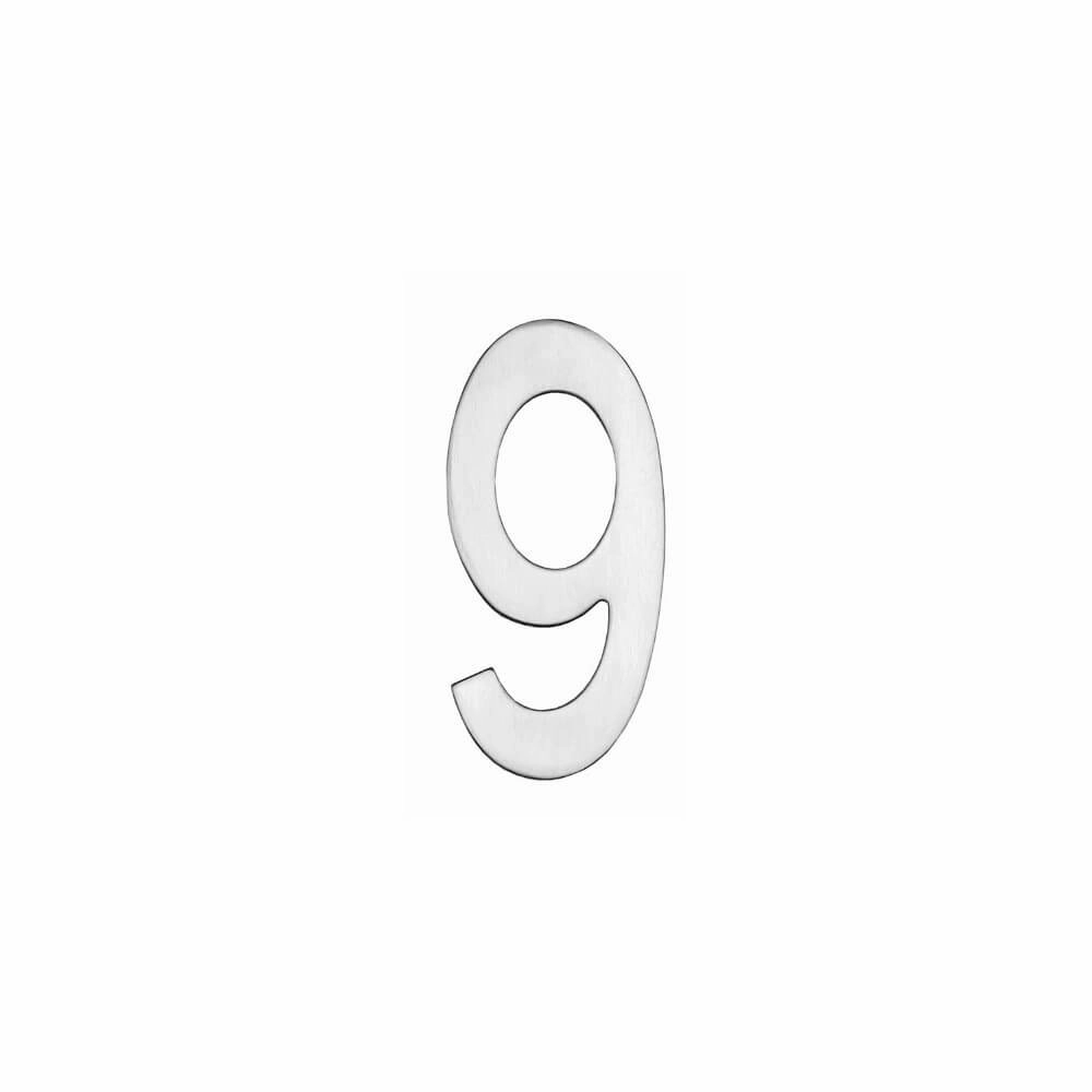Huisnummer 9 Numbra 15cm RVS
