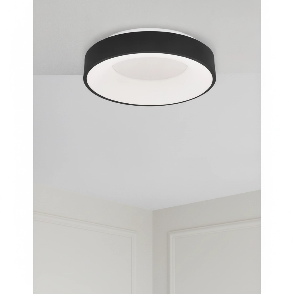 Plafondlamp Rando Thin zwart Ø 38cm