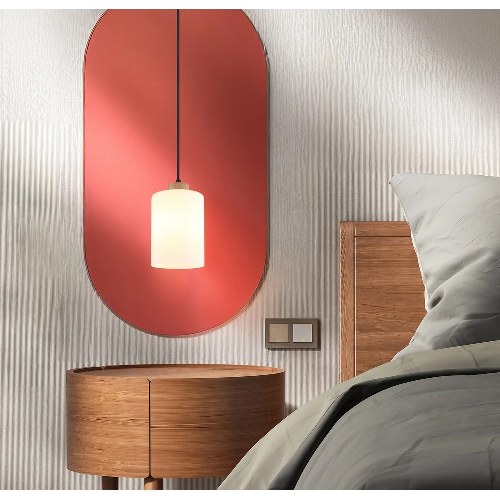 Hanglamp Rowena 1-lichts hout Globo 9007371592234