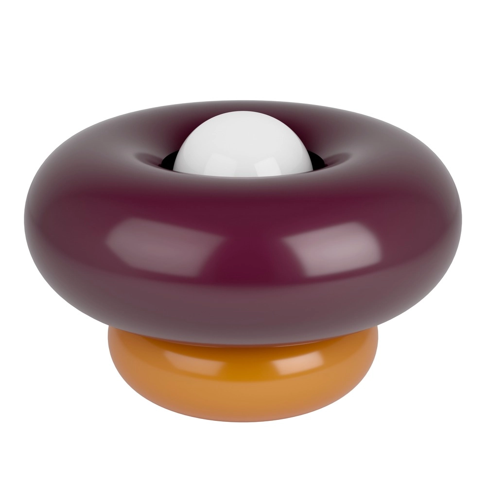 Design tafellamp Torchiarolo oranje met bordeaux rood Eglo 9008606405541