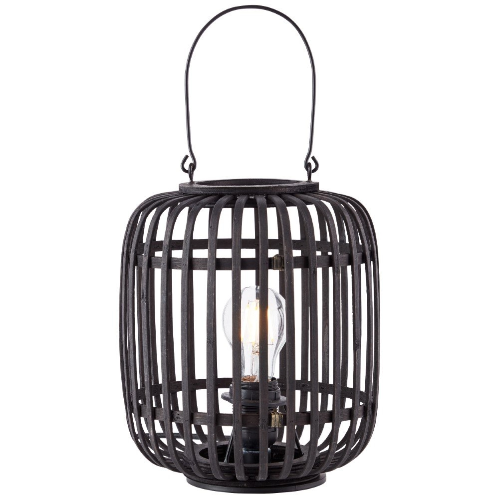Tafellamp Woodrow zwart hout Brilliant 4004353380884