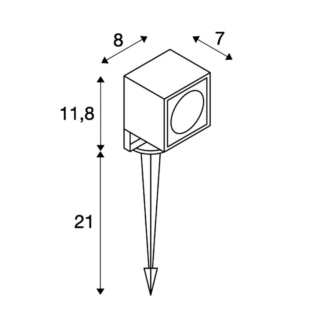 Spike Led tuinspot Nautilus Square led met grondpen SLV 4024163140775