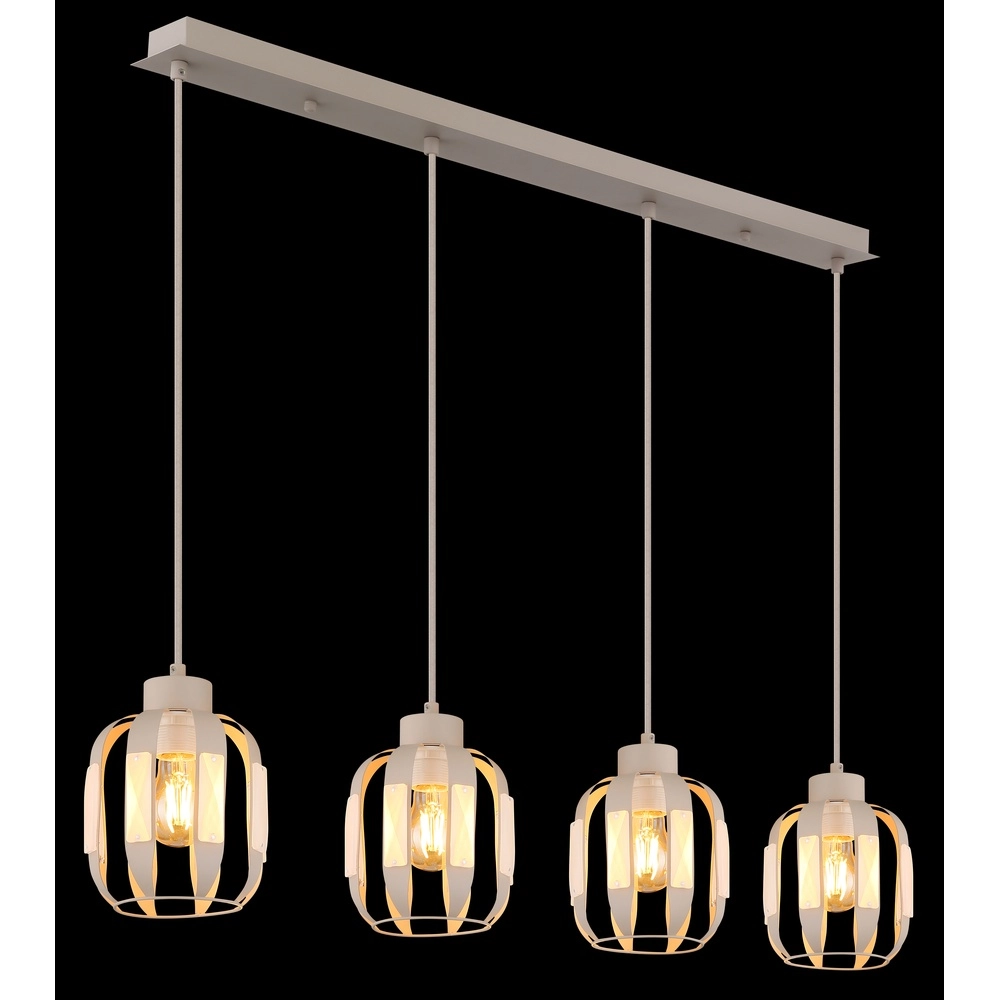 Eetkamer hanglamp Arlen 4-lichts zand bruin Globo 9007371580569