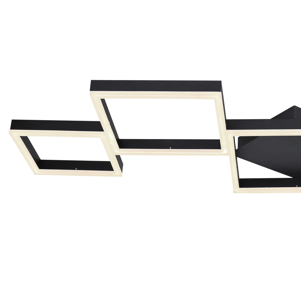 Moderne plafondlamp Kurio vierkantjes zwart Globo 9007371411788