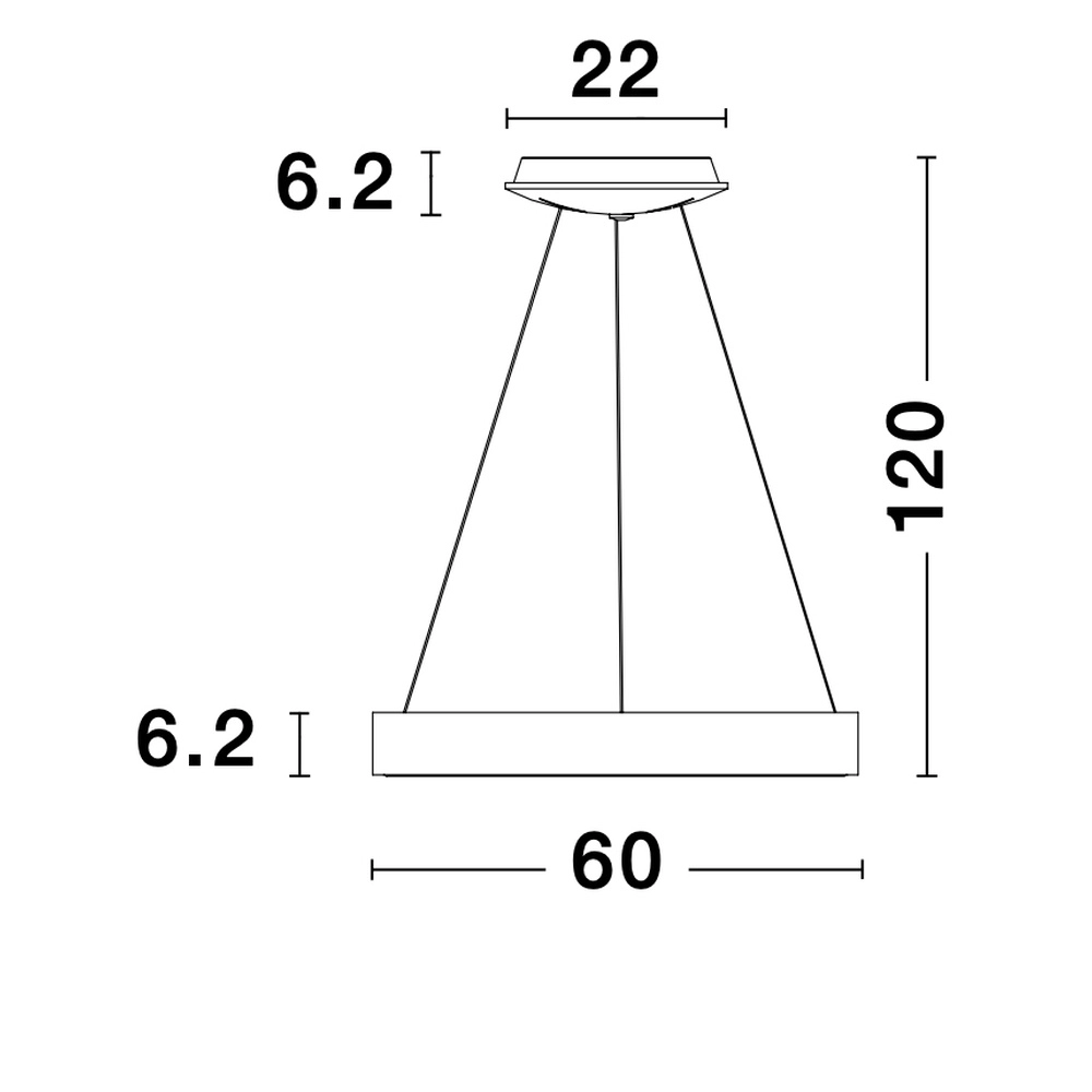 Hanglamp Rando Thin zilvergrijs Ø 60cm Lyora 5212017420251