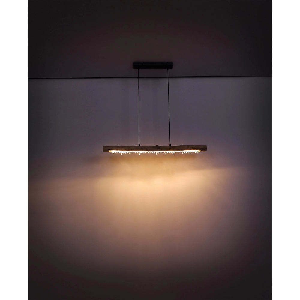 Eettafel hanglamp Felicitas zwart met hout Globo 9007371392889