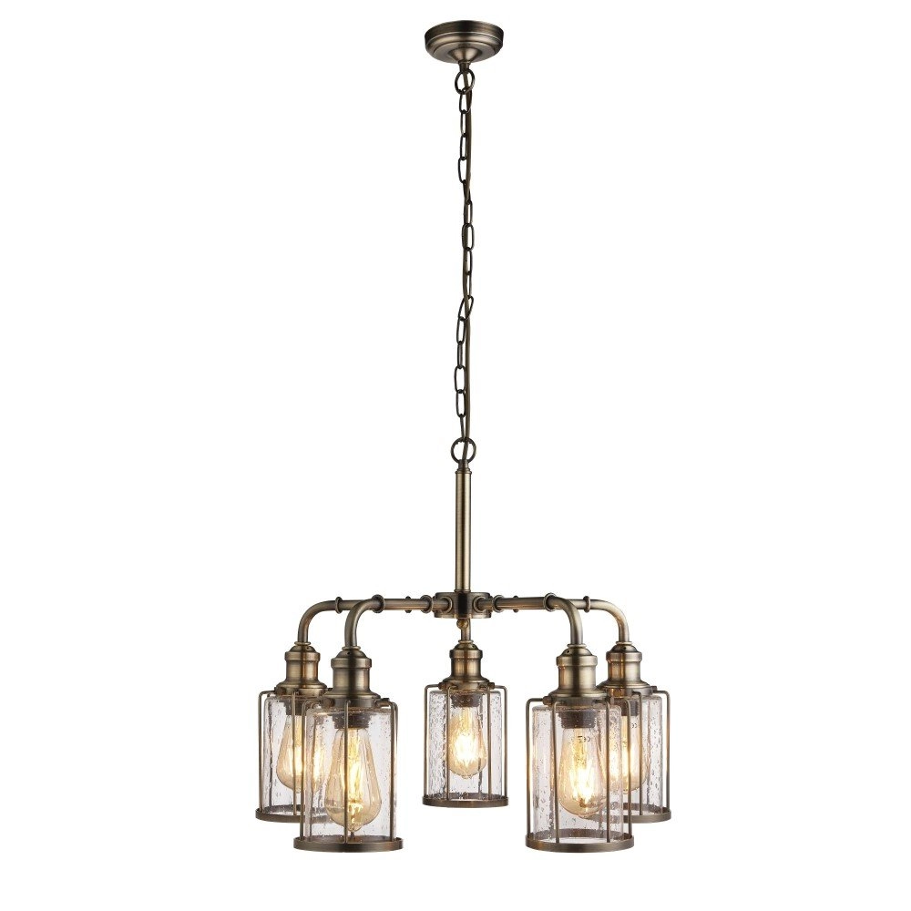 5-lichts hanglamp Pipes
