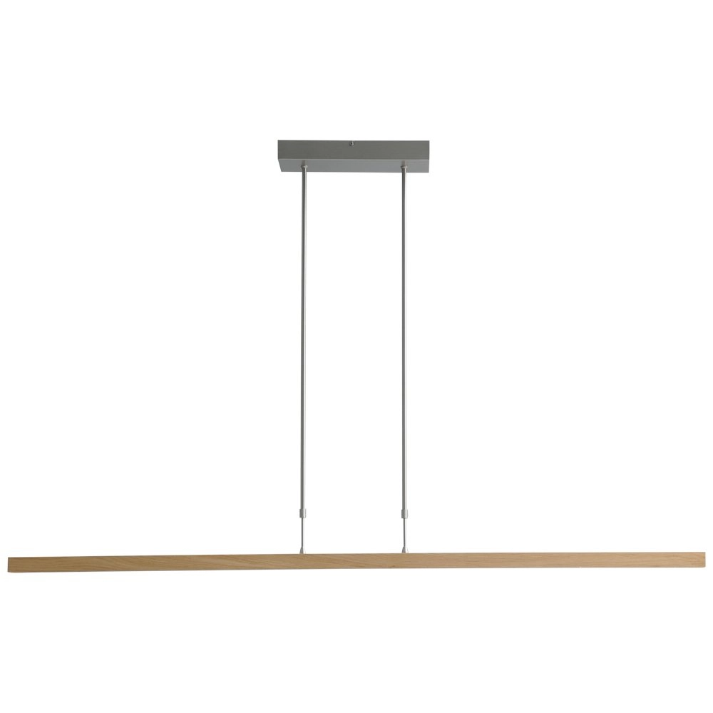 Hanglamp Oak nikkel met hout 134cm