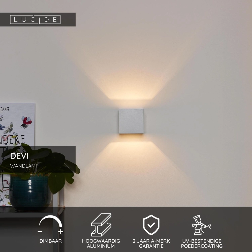 Design wandspot Devi vierkant wit Lucide 5411212091611