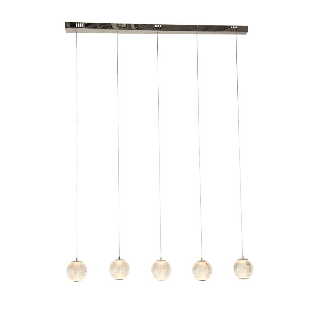 5-lichts hanglamp Allure chroom rechthoekig Searchlight 5053423242309