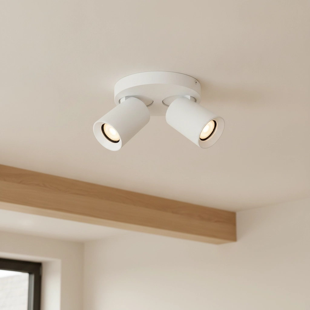 Ronde plafondlamp Megano 2-lichts wit