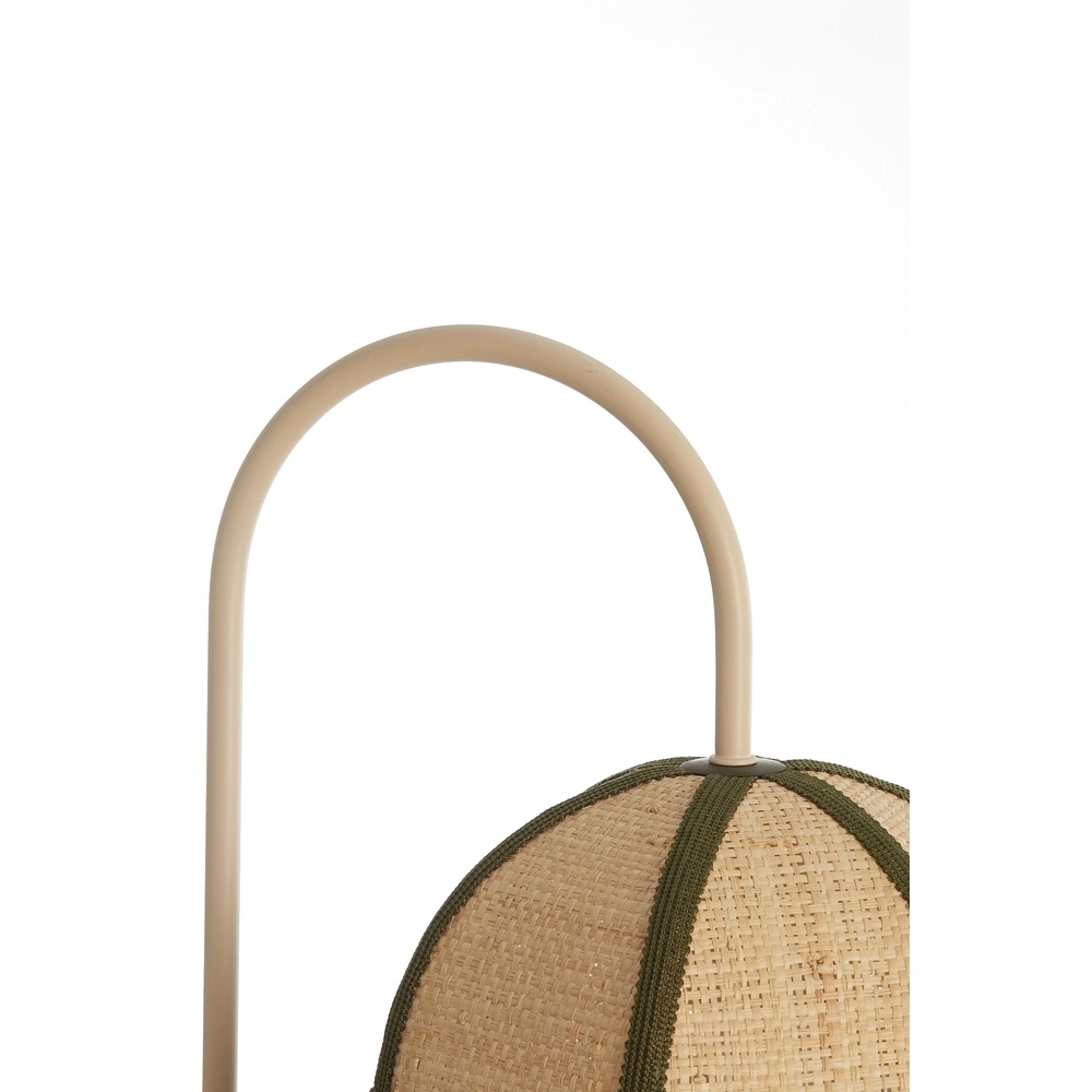 Japandi wandlamp Sulina zand raffia met groen Light & Living 8717807762421