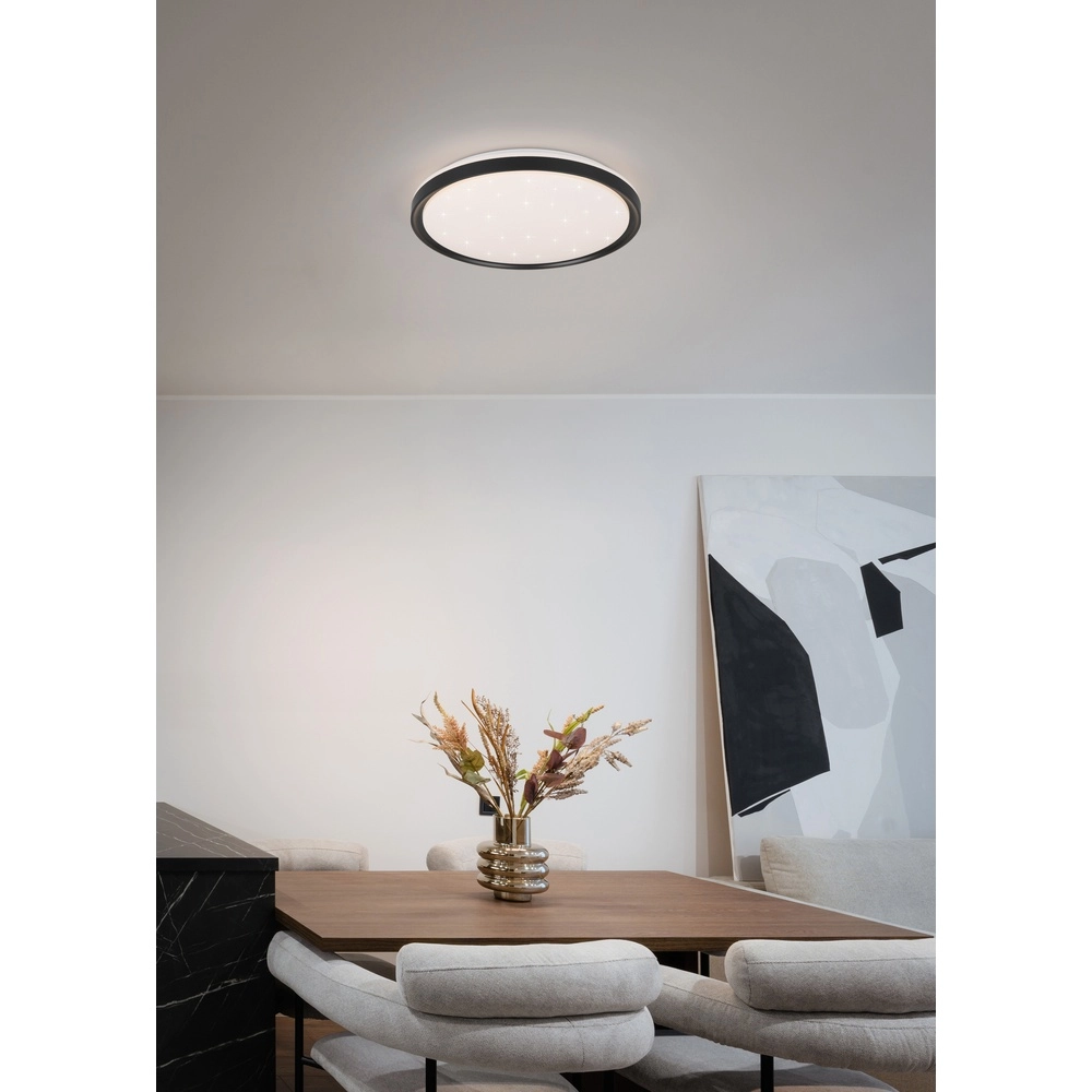 Plafonniere Solit zwart met sterreneffect Trio 4017807659559