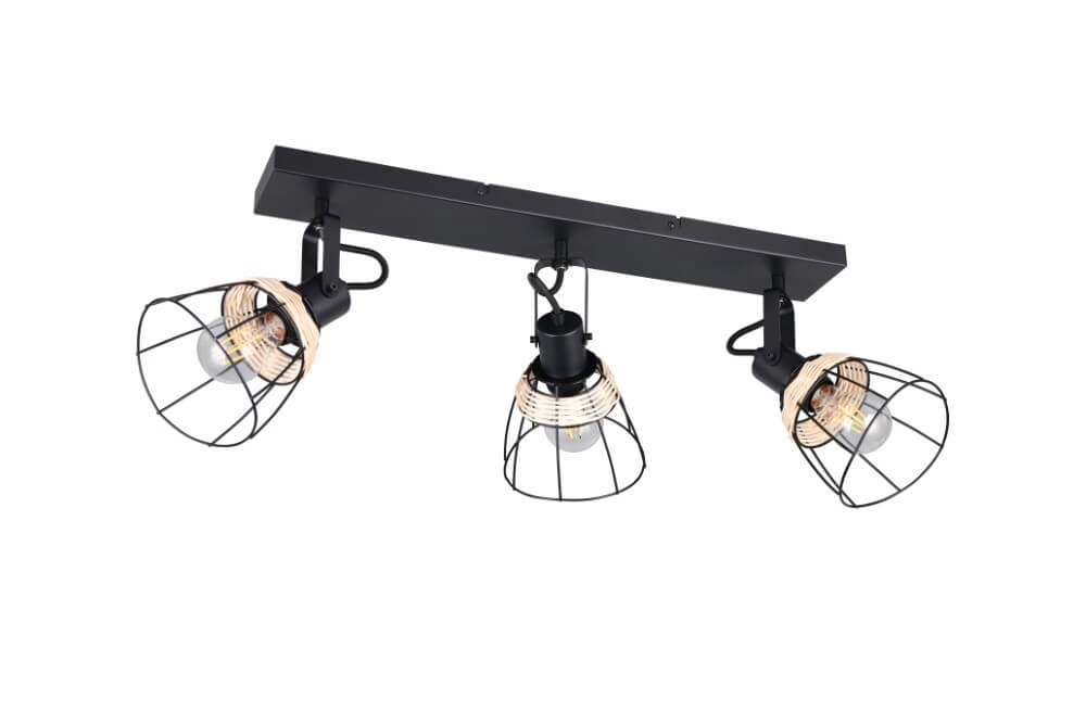 Zwarte plafondlamp Jerome design 4-lichts Trio 4017807637717