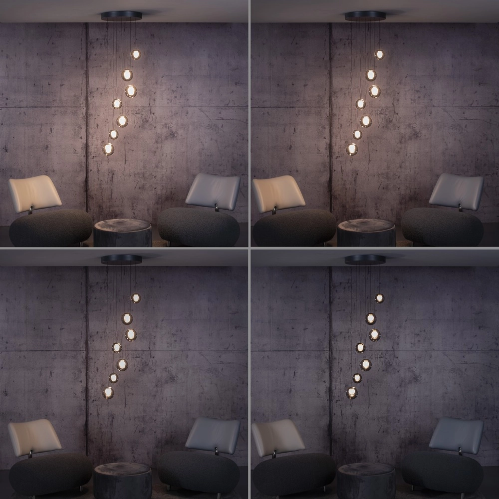 7-lichts hanglamp Pure Popup mystic grey Paul Neuhaus 4012248396674