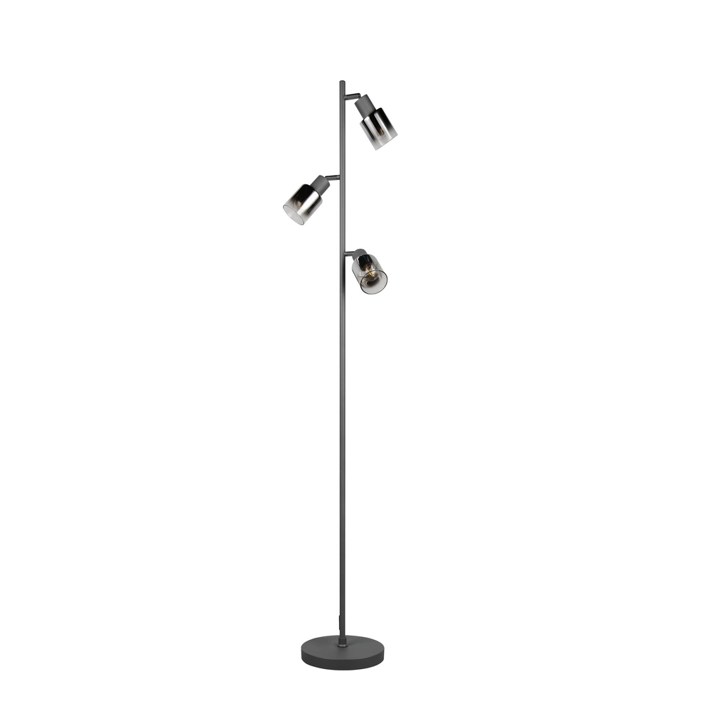 Vloerlamp Cadiz 3-lichts smoke glas Trio 4017807653496